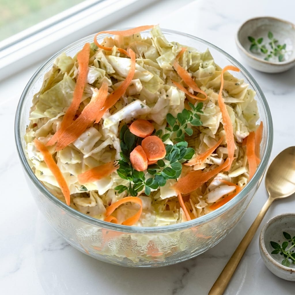 chopped tumeric cabbage salad with a lemon herb dressing