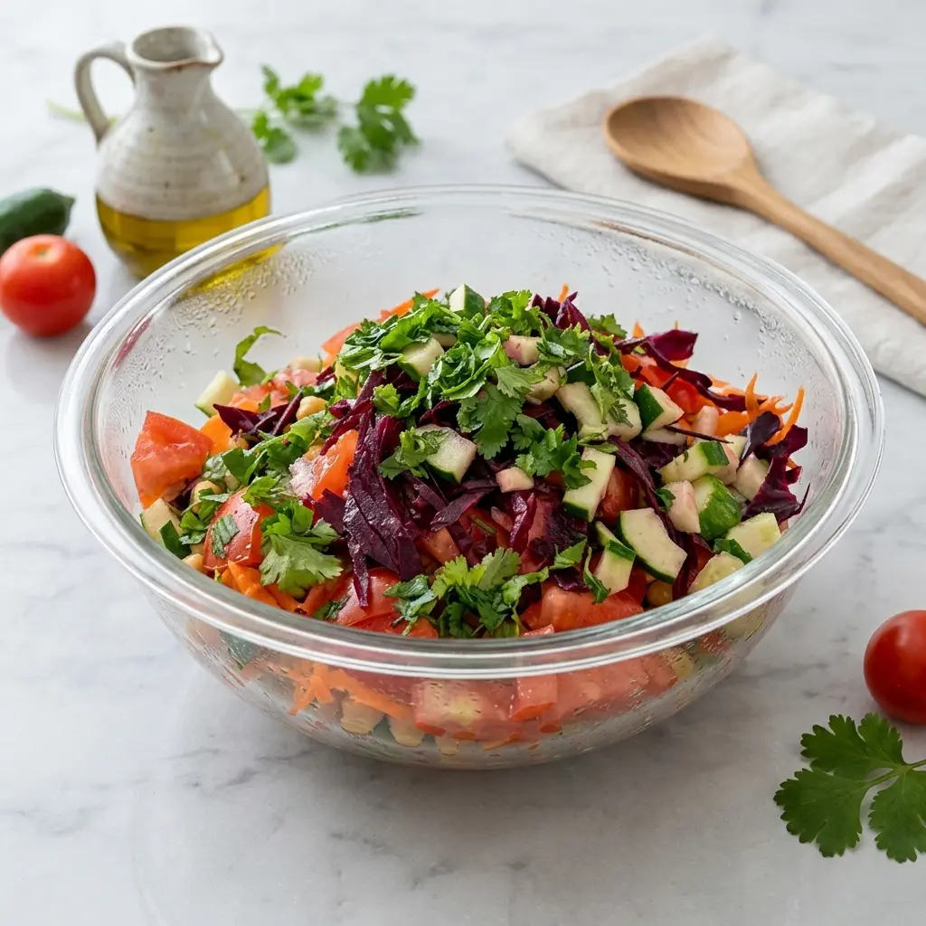 mixed cilantro chickpea salad