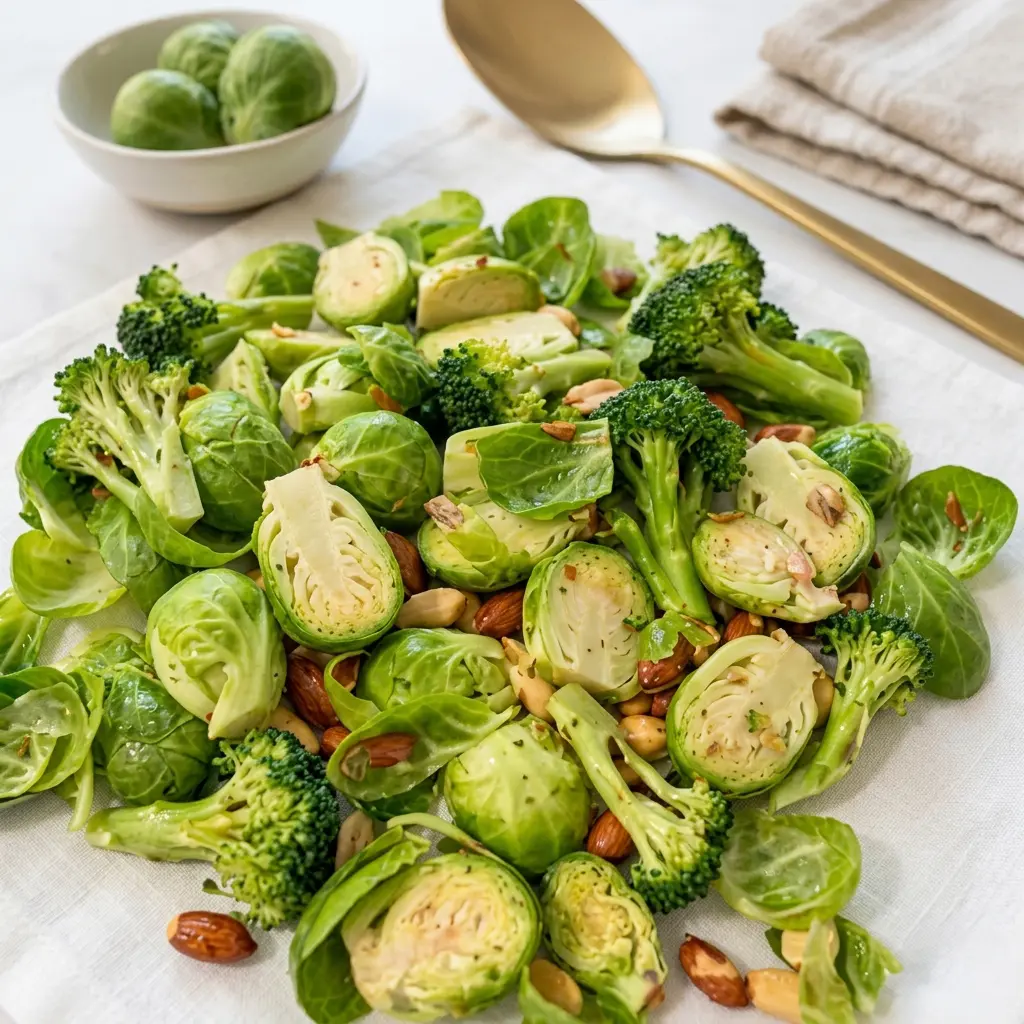 roasted brussel sprouts almonds herbs